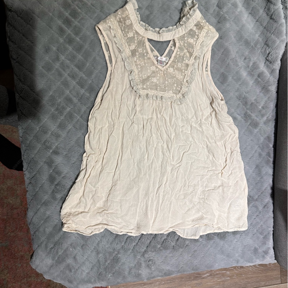 Cream Lace Tank Top